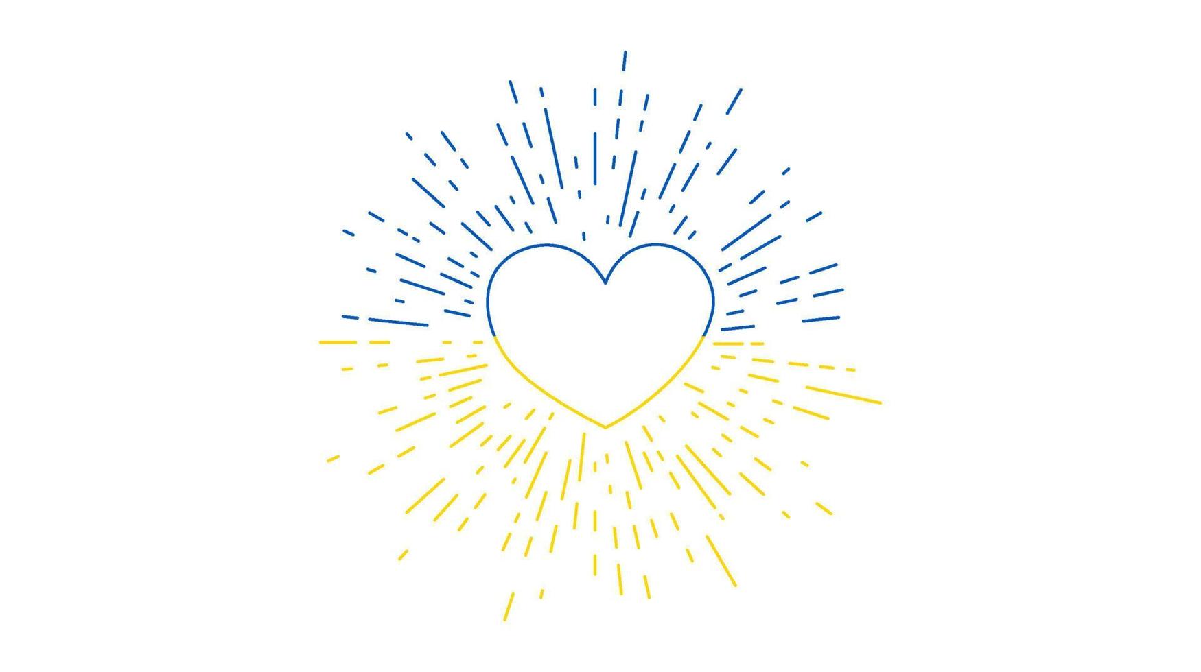 Heart in Ukrainian colors vector