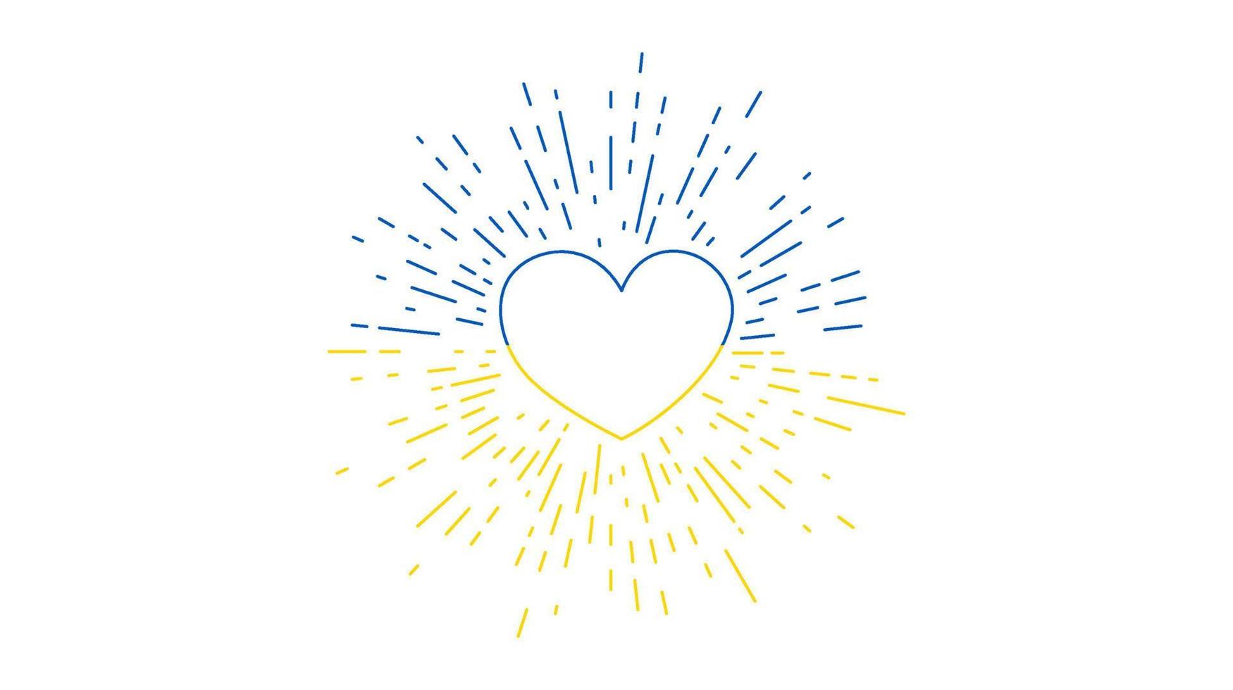 Heart in Ukrainian colors vector