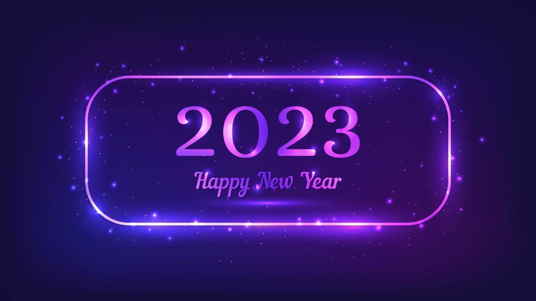 2023 Happy New Year neon background vector