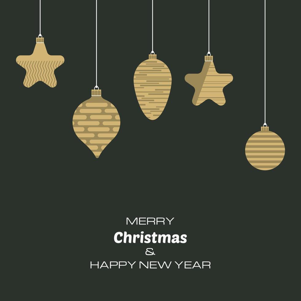 feliz navidad y feliz año nuevo fondo con bolas de navidad. fondo vectorial para sus tarjetas de felicitación, invitaciones, carteles festivos. vector
