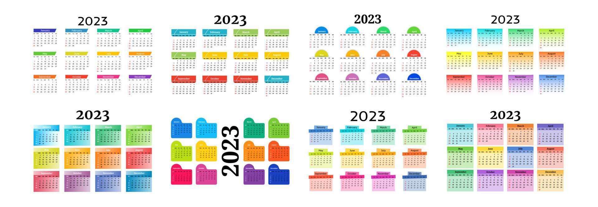 calendario para 2023 aislado en un fondo blanco vector