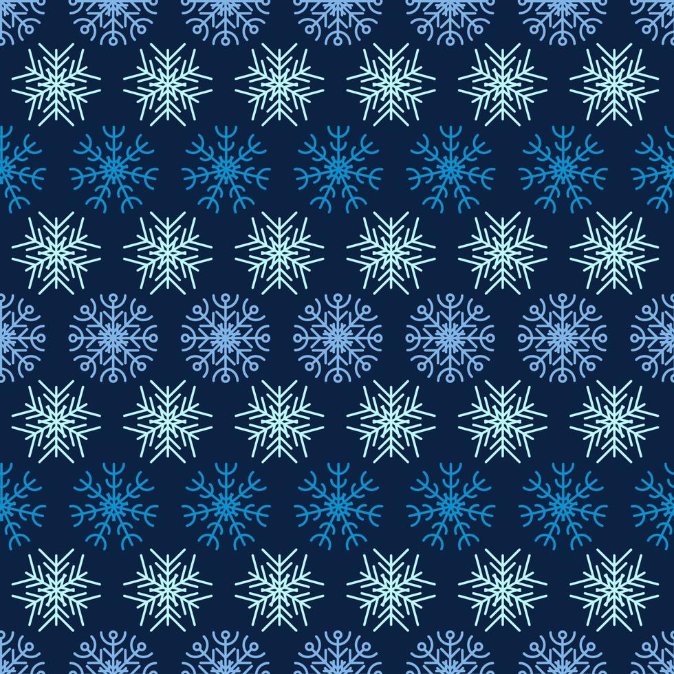 Snowflakes seamless background. Christmas and New Year decoration elements. Vector illustration.