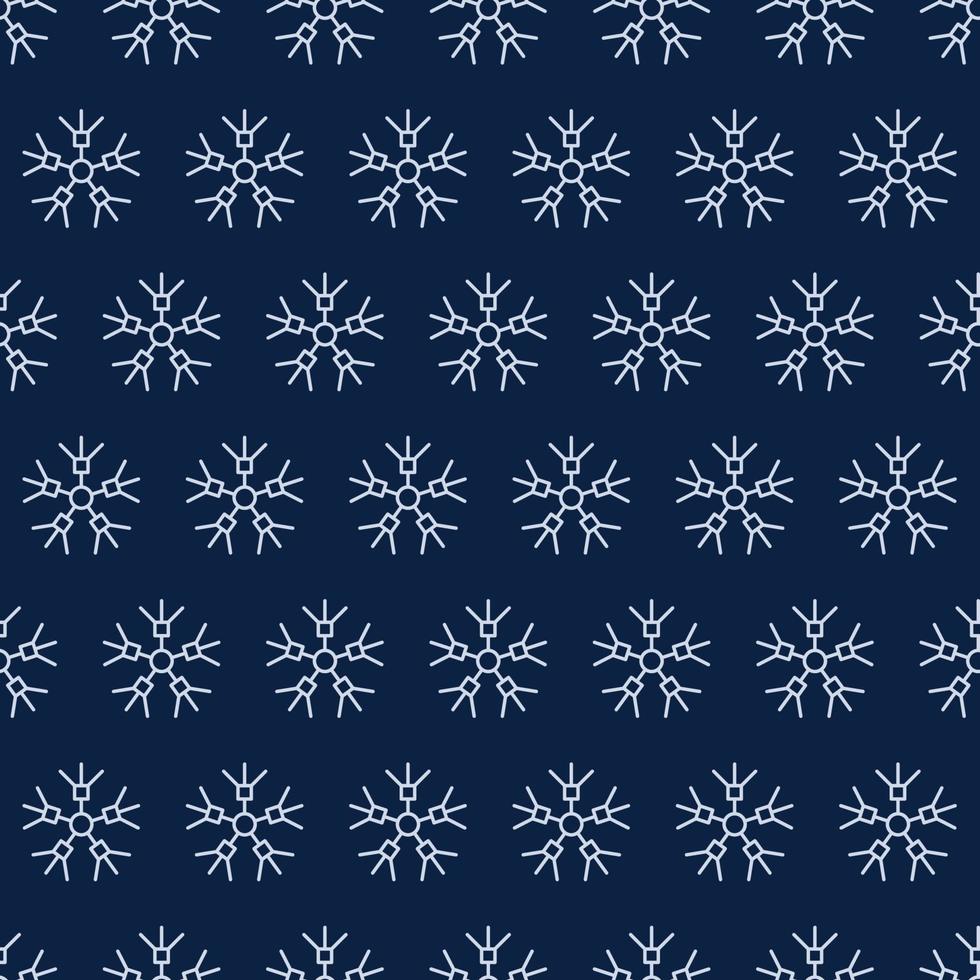 Snowflakes seamless background. Christmas and New Year decoration elements. Vector illustration.