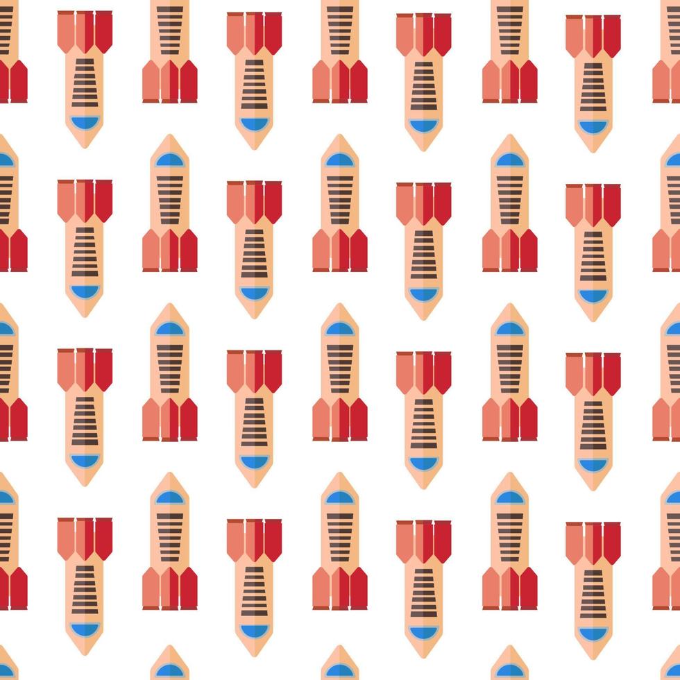 Seamless pattern with space rocket. Vector illustration.