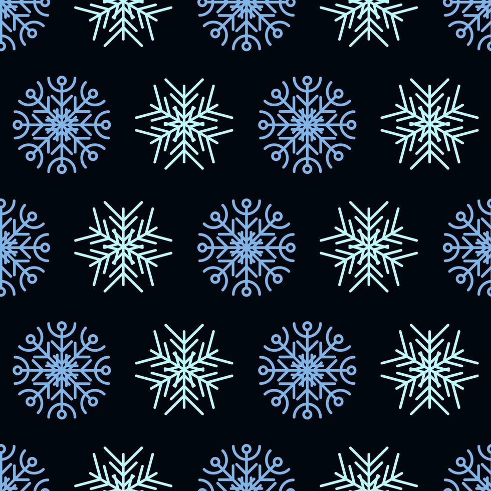 Snowflakes seamless background. Christmas and New Year decoration elements. Vector illustration.