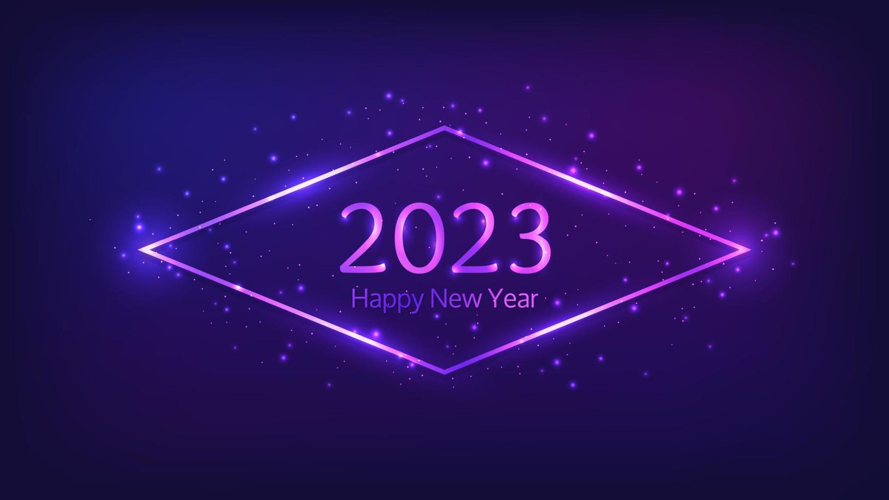 2023 Happy New Year neon background vector