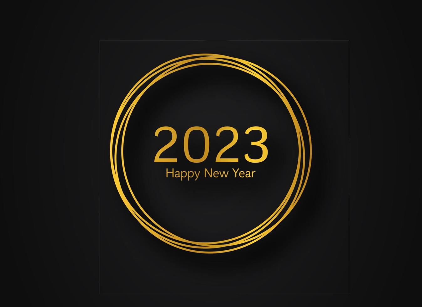 2023 Happy New Year gold geometric polygonal background vector