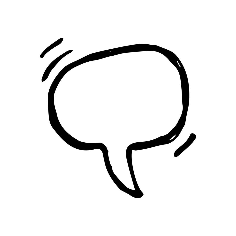 Sketch Speech Bubble. Hand drawn blank Speech Bubble. Dialog empty cloud on white background. Vector illustration.