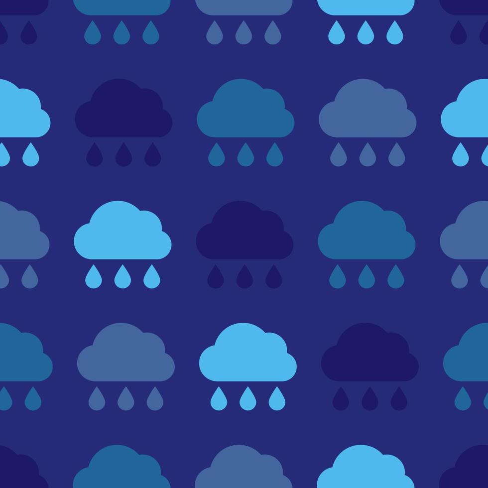 nube de lluvia patrón sin costuras de nubes lluviosas. símbolo de mal tiempo. ilustración vectorial vector