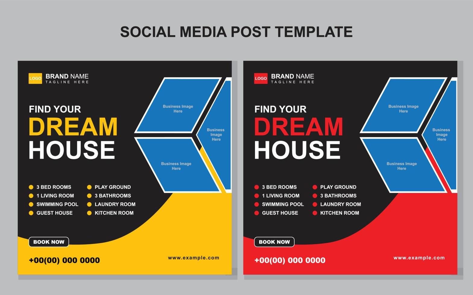 Real Estate Webinar template for social media post vector