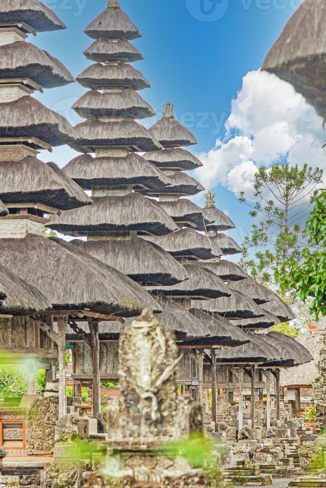 Picture of the spectacular roof structures of a typical Balinese temple complex photo