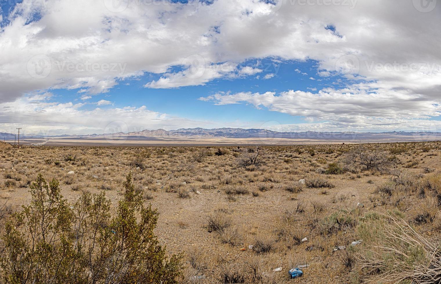 Panoramic image over Southern California desert during daytime photo