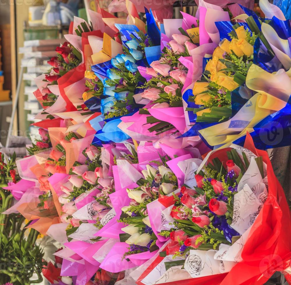 exhibición de una tienda de flores en bangkok foto