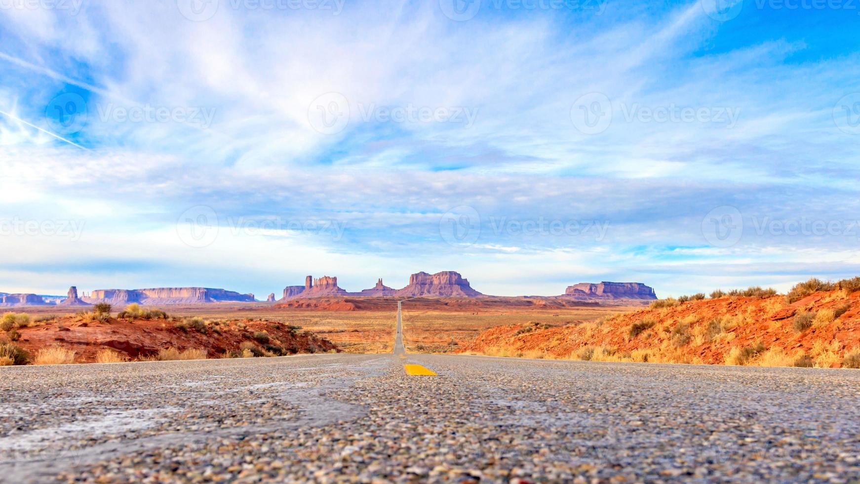 Panoramic picture of Monument Valley in winter photo