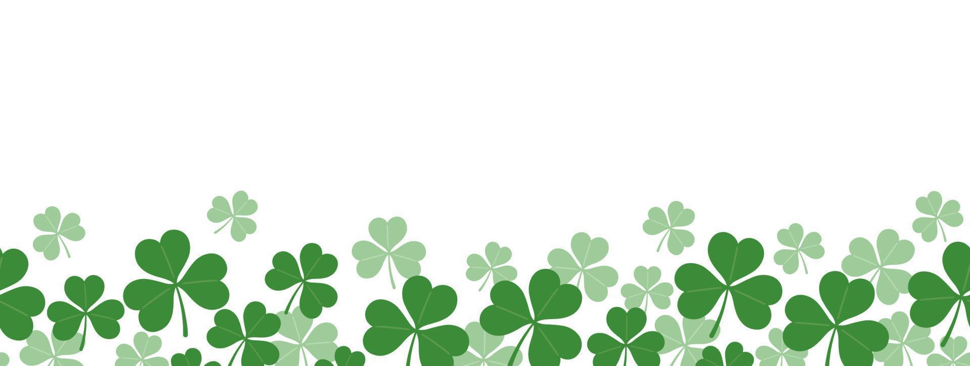 Vector Clover Seamless Background Illustration Isolated On a White Background With Text Space. Horizontally Repeatable.