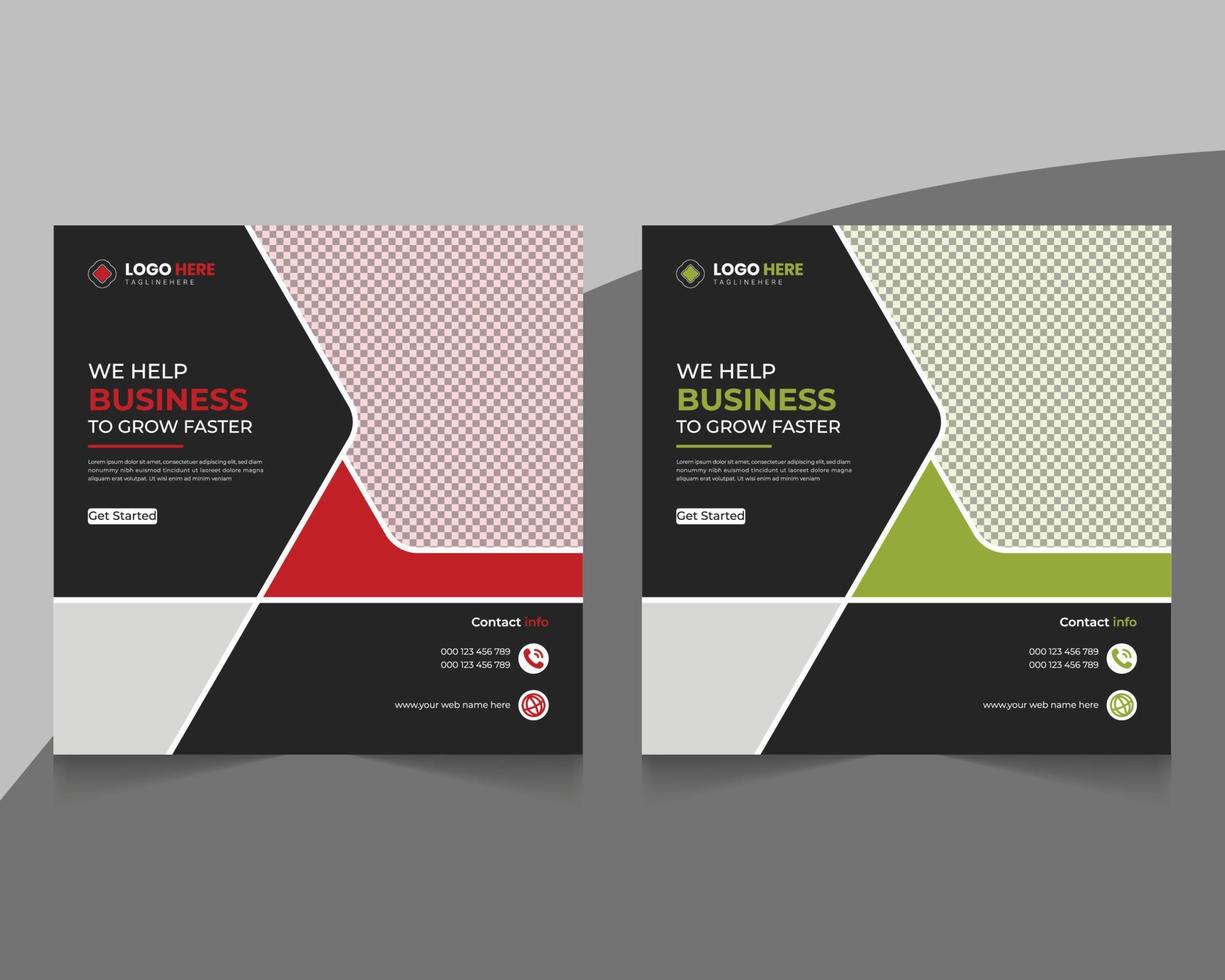Modern business corporate square social media post banner template vector
