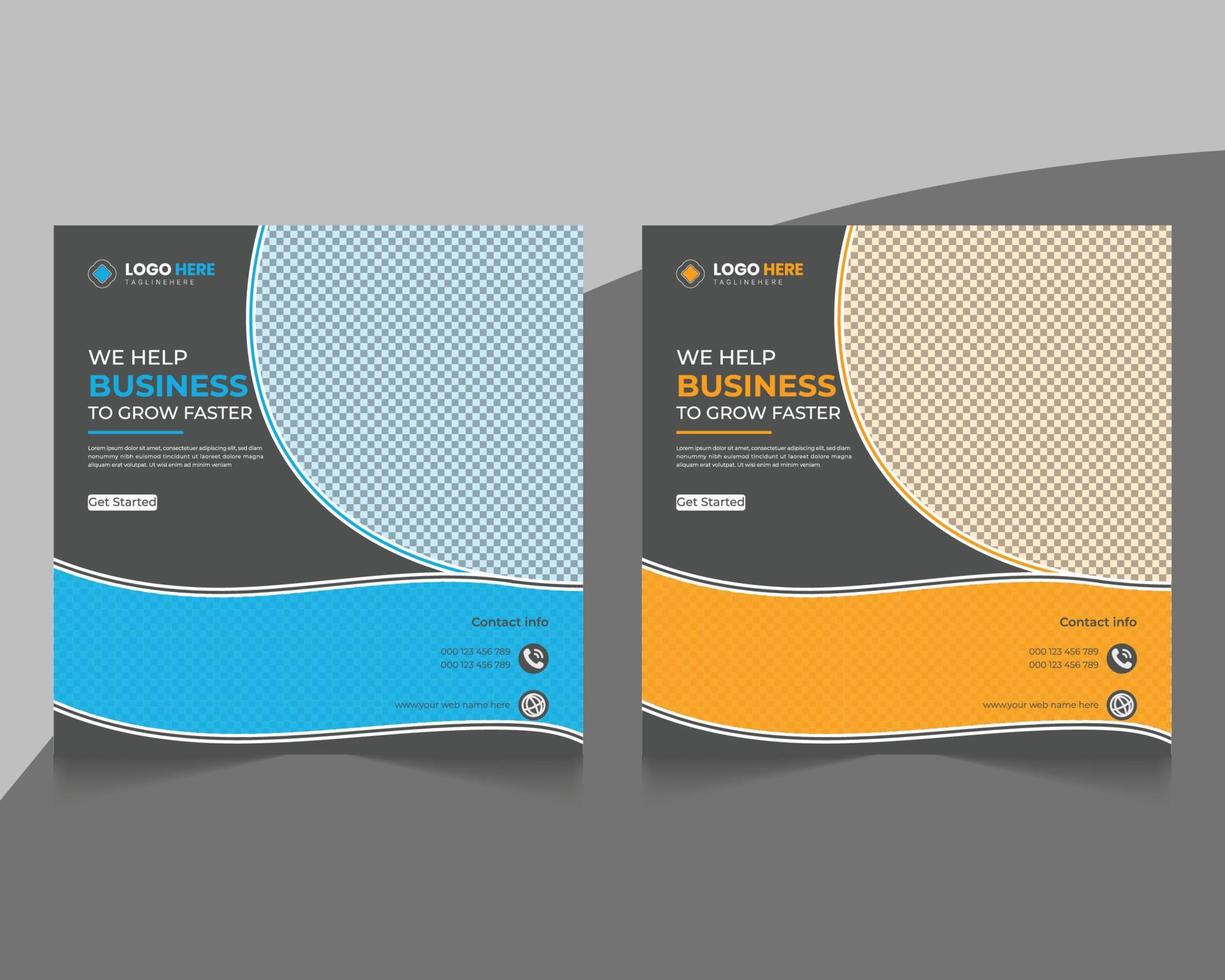 Modern business corporate square social media post banner template vector