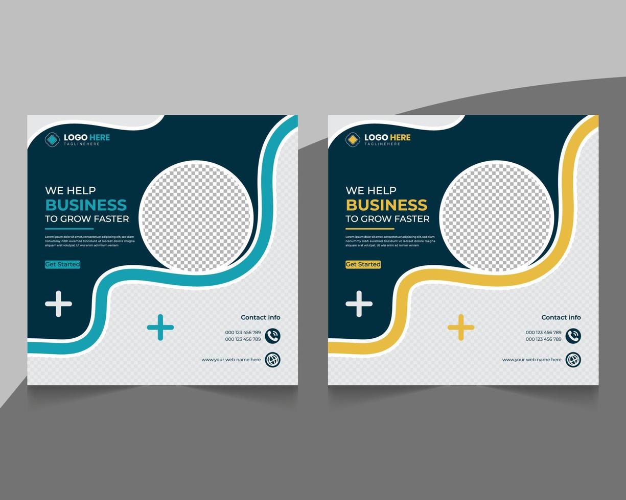 Modern business corporate square social media post banner template vector