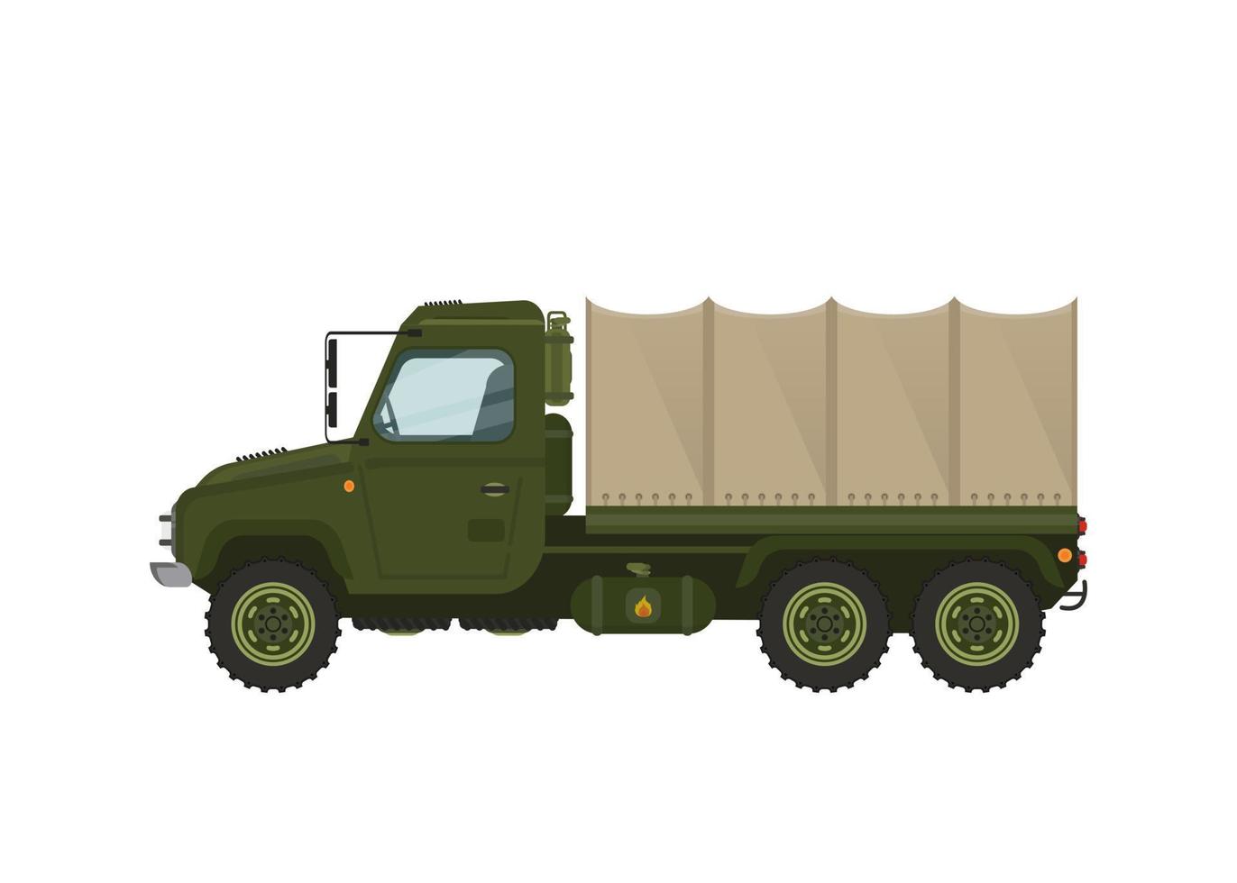 Military truck. Vector illustration on a white background.