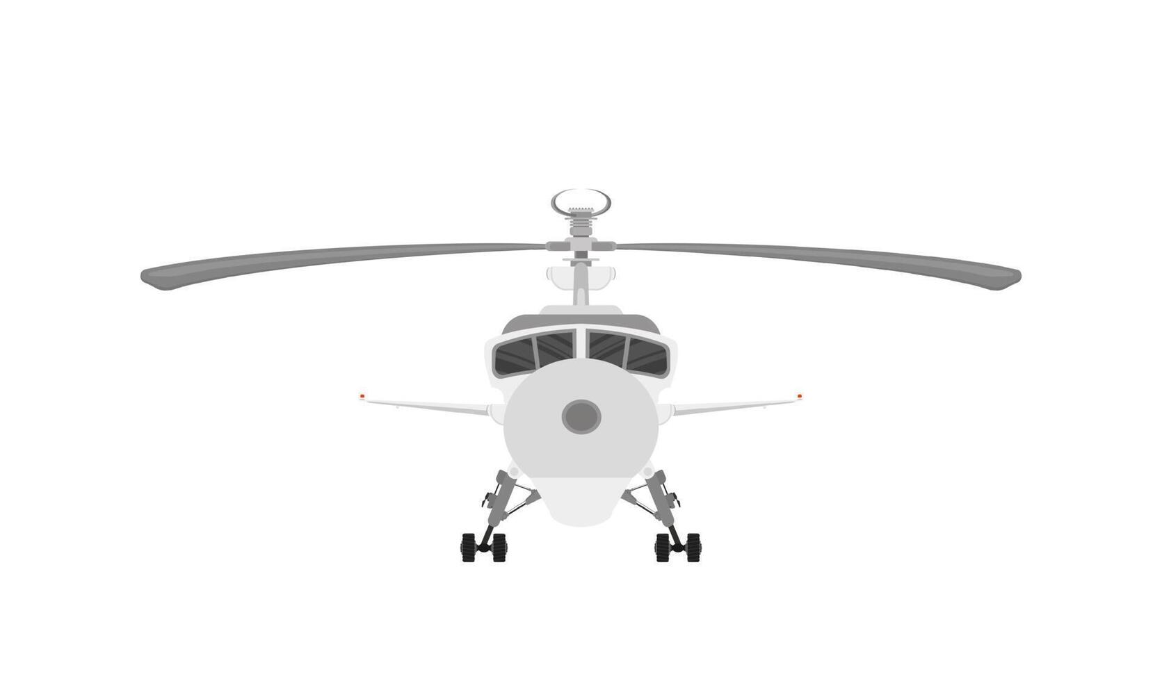 Helicopter isolated. Front view. flat style illustration. vector