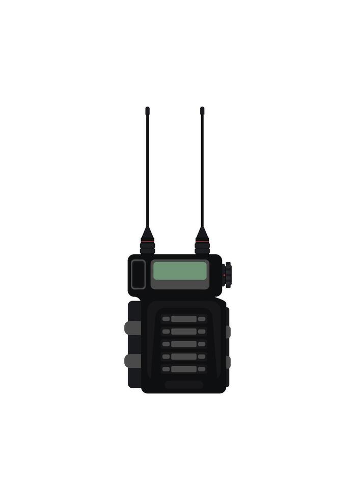 Modern portable handheld radio device. illustration in flat style vector