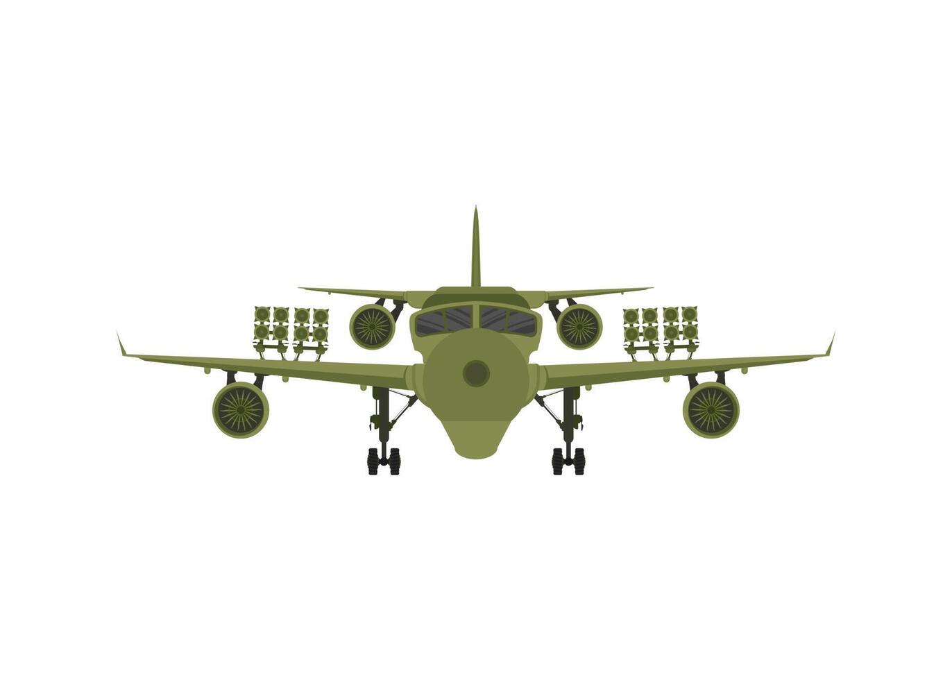 Fighter, military aircraft with missiles on board. illustration vector