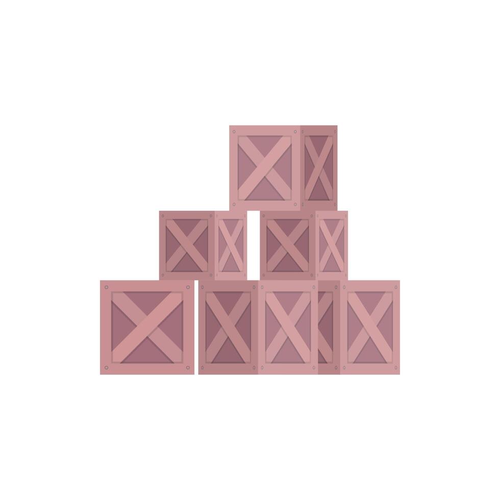 Merchandise wooden boxes piled up illustration vector