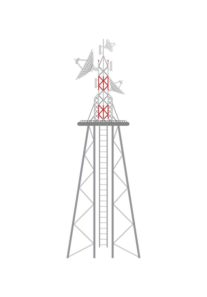 Radio tower icon in cartoon style on a white background vector
