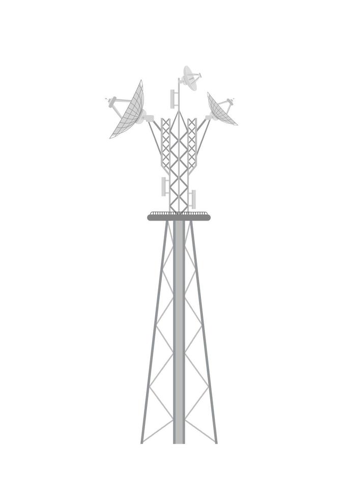 Radio tower icon in cartoon style on a white background vector