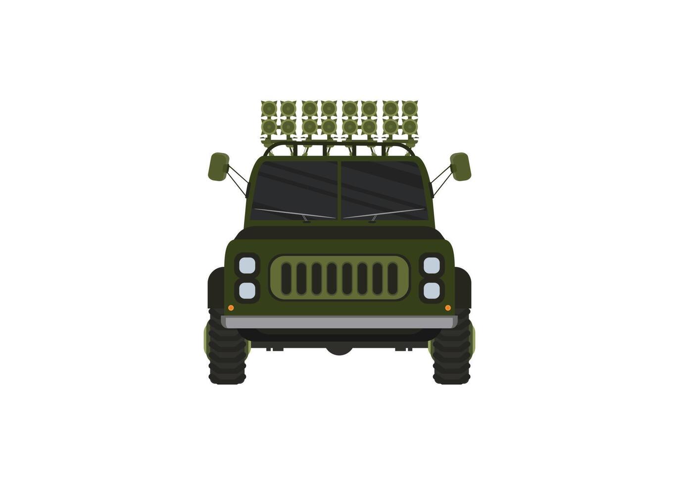 Car front view. Off-road vehicle isolated on color background vector