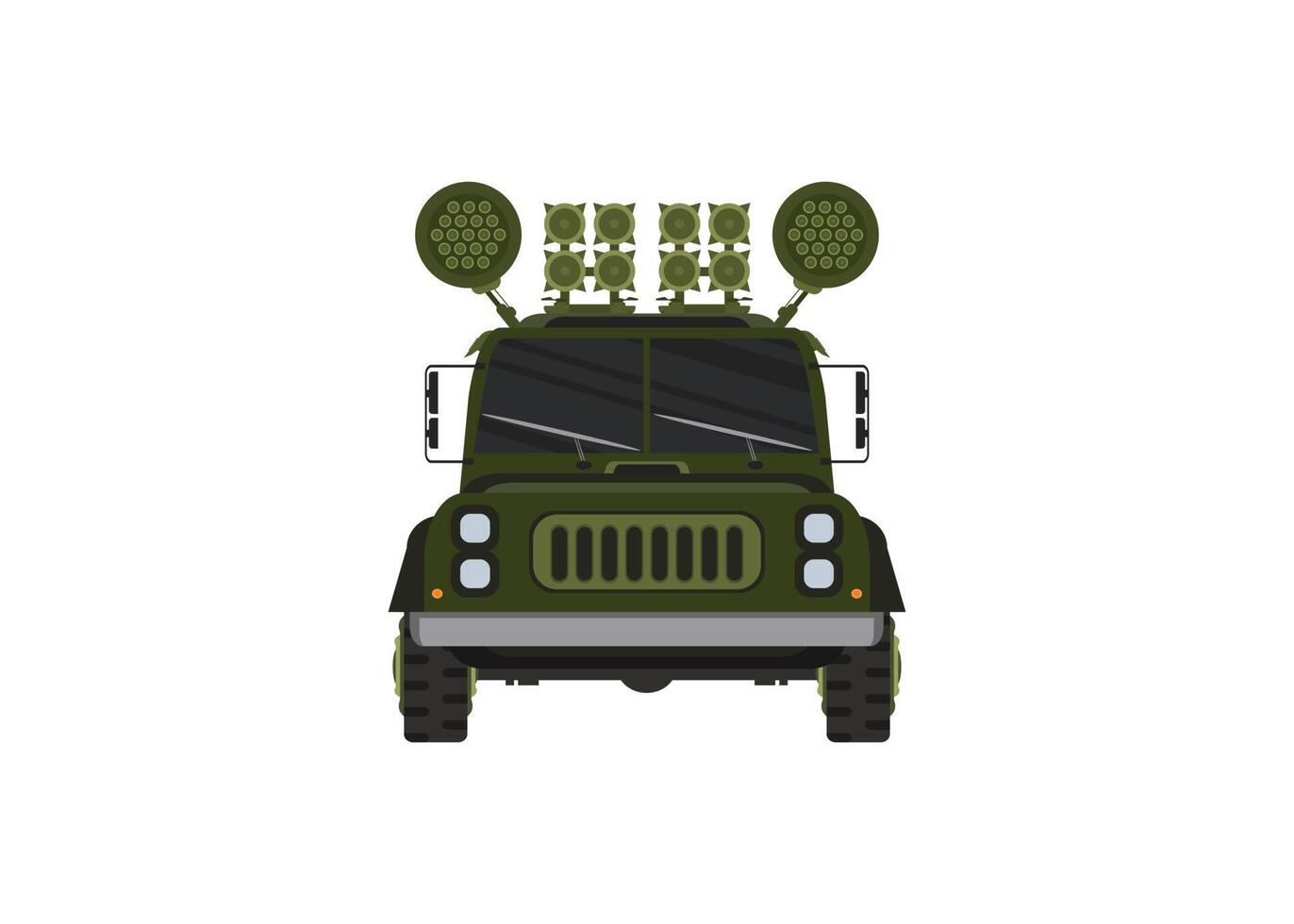 Car front view. Off-road vehicle isolated on color background vector