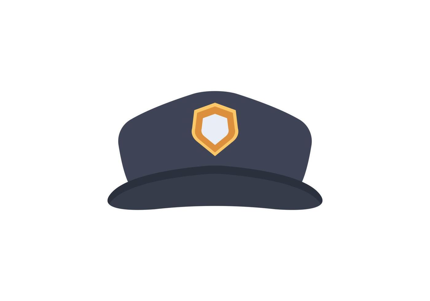 gorra de policía con ilustración vectorial de escarapela aislada en fondo blanco vector