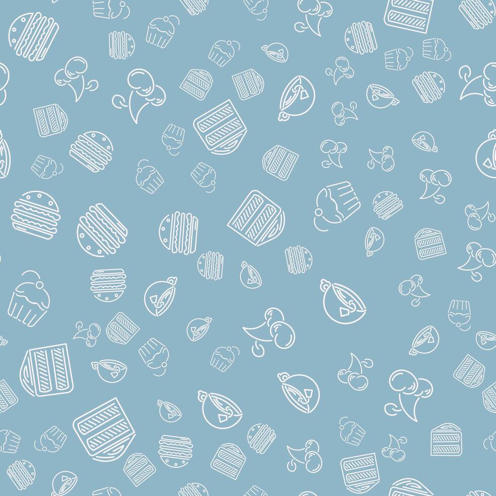 Vector doodle seamless pattern with baby items. Eps 10