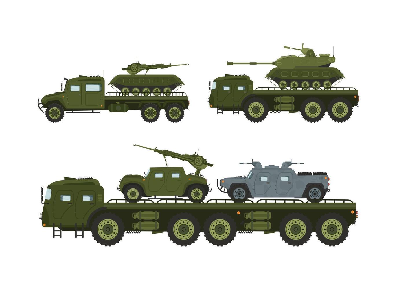 vehículos militares blindados con conjunto de vectores de sistema de tanques pesados para su diseño