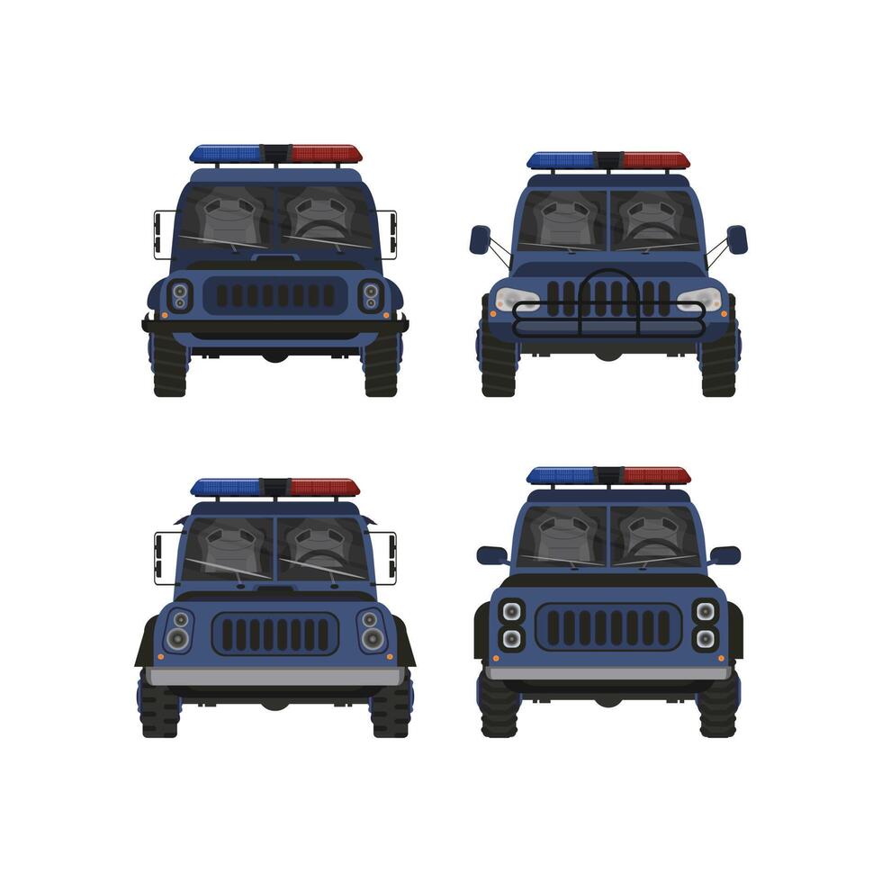 Set Empty police car illustration, high performance cop auto. illustration vector
