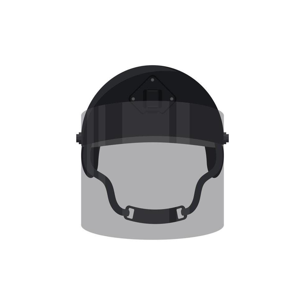 casco de policía vectorial con cabestrillo sobre fondo blanco vector