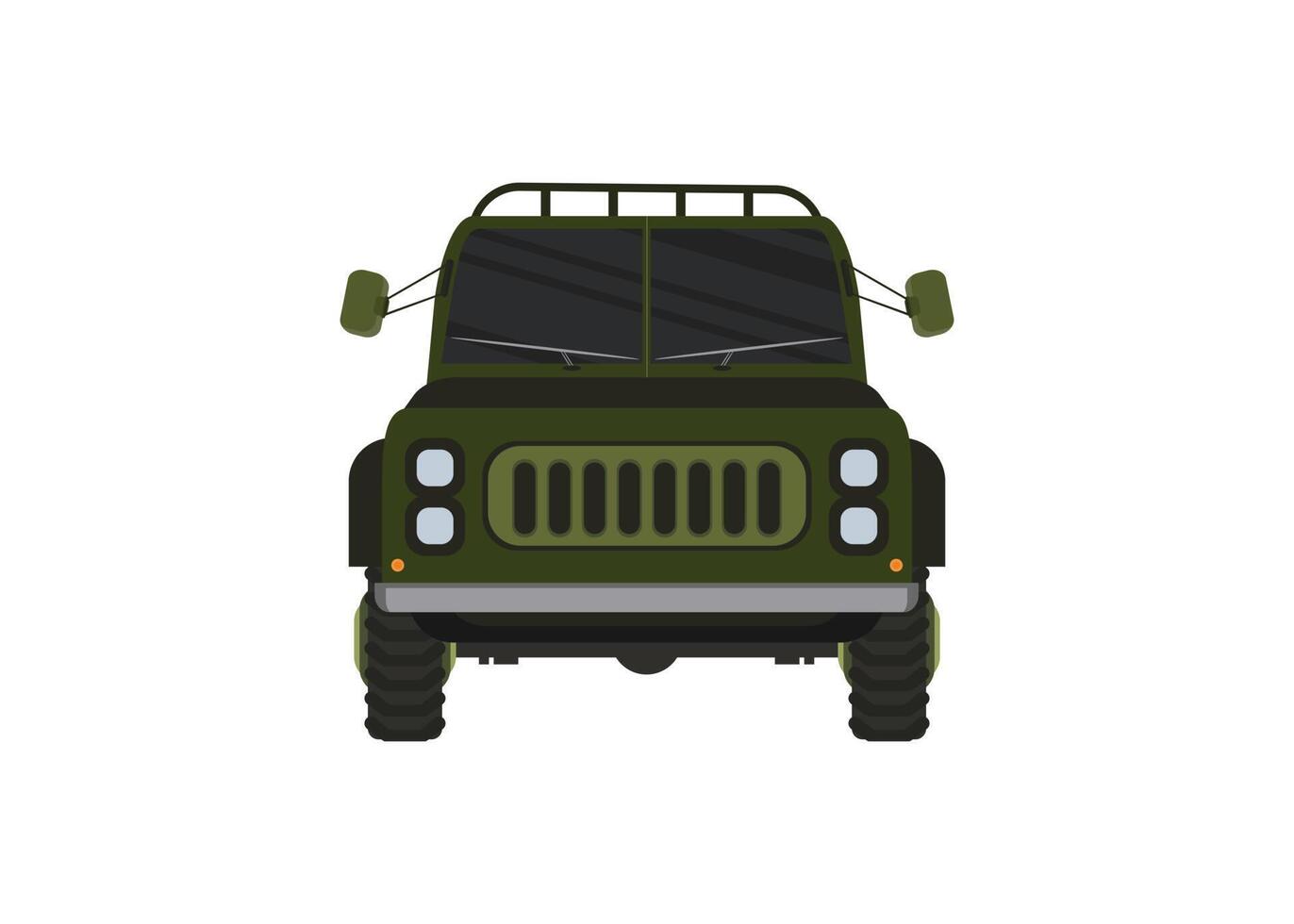 Military off road car front view vector