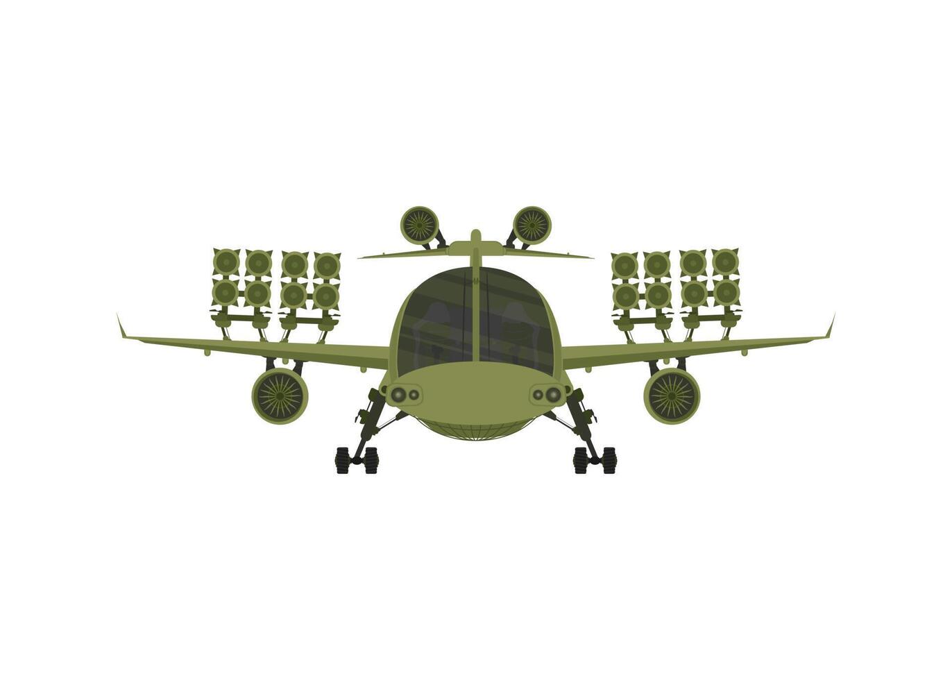 Fighter, military aircraft with missiles on board. Illustration isolated on white background. illustration vector