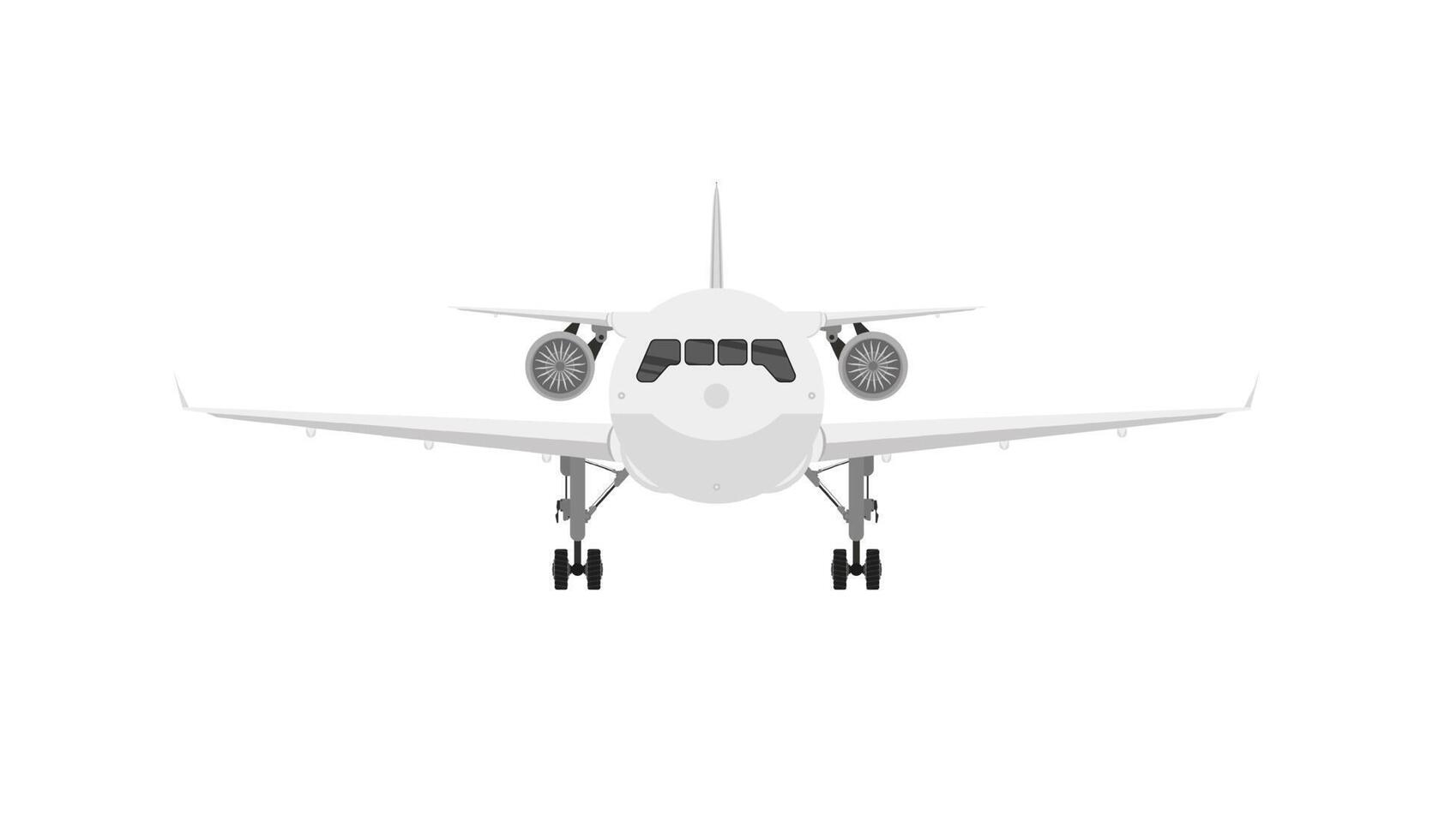 Back view of commercial airliner. Airplane transport isolated on white background vector