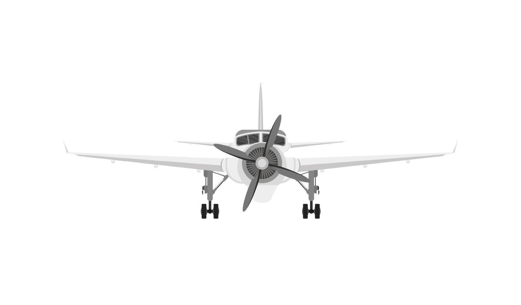 Light aircraft with propeller, 3d vector design