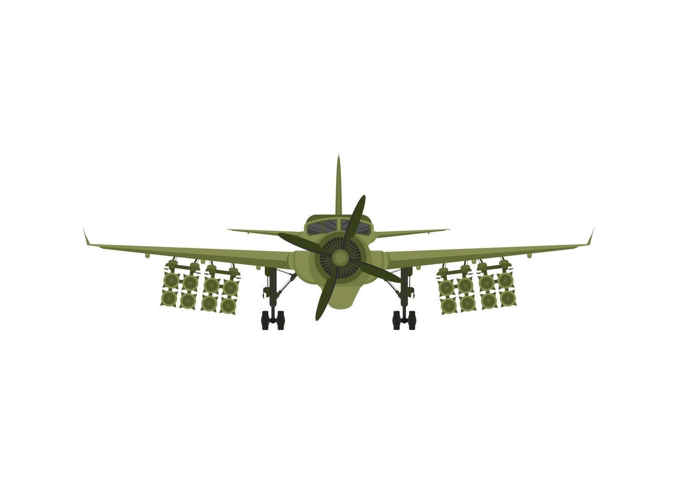 Fighter, military aircraft with missiles on board. illustration vector
