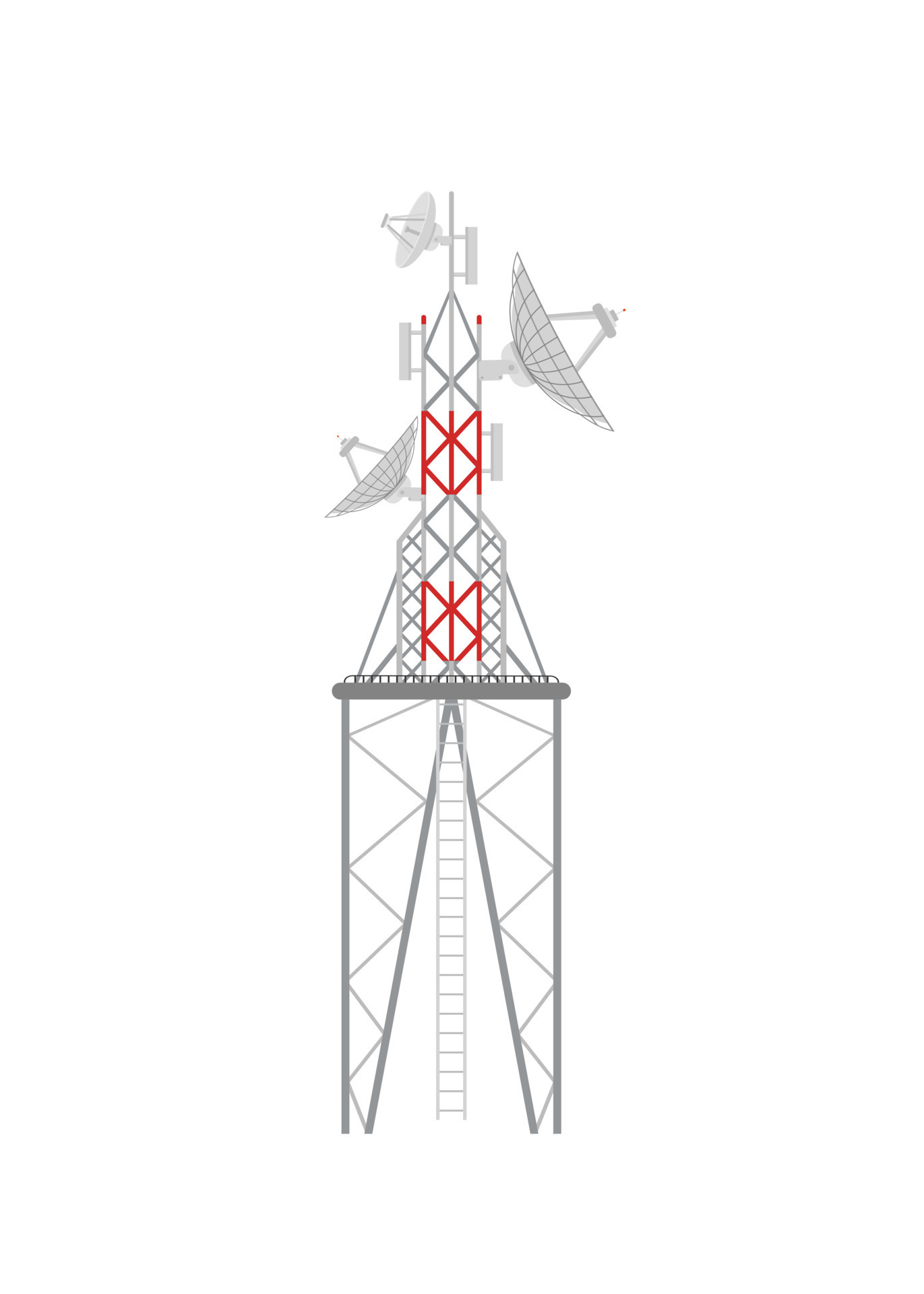 Radio tower icon in cartoon style on a white background. Vector