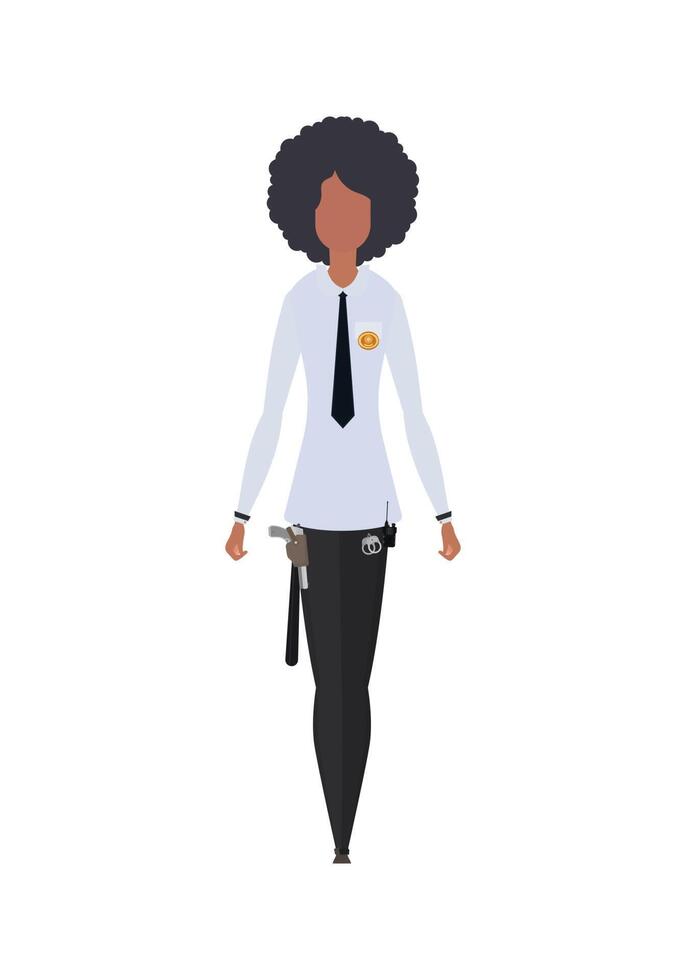 Young female officer in, professional military female character Illustration vector