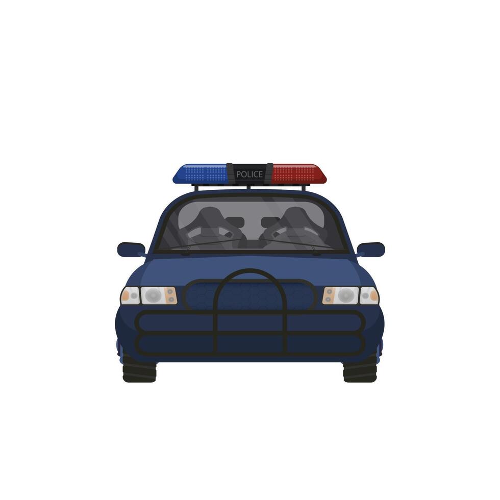 police car simple illustration, front view vector