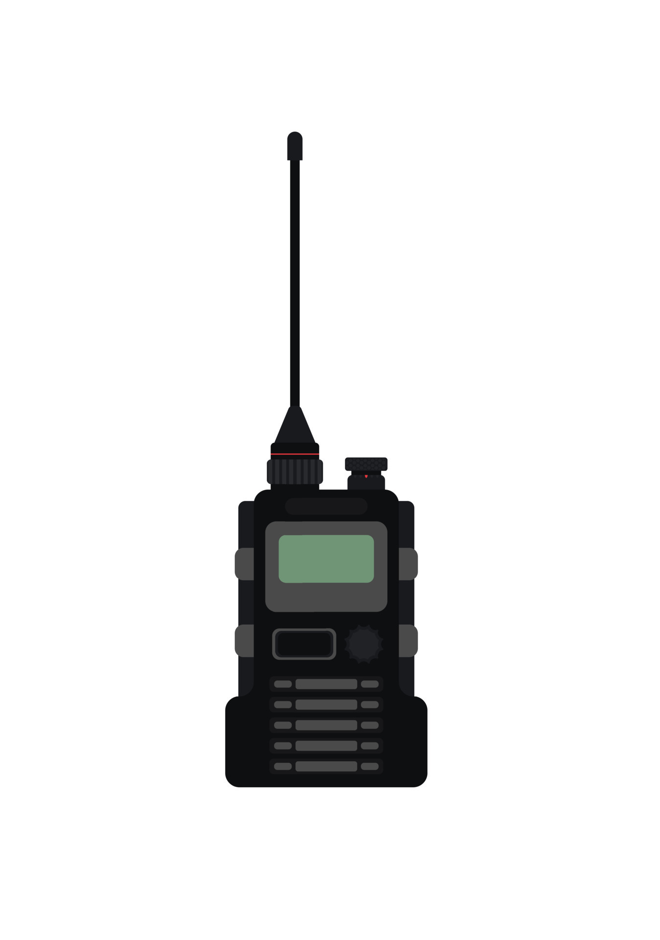 Modern portable handheld radio device. Vector illustration in flat ...
