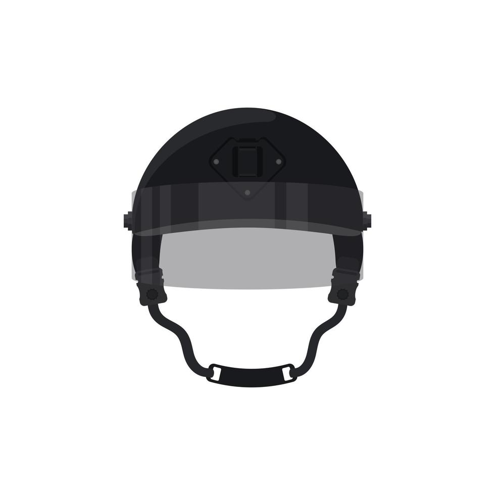 casco de policía vectorial con cabestrillo sobre fondo blanco vector