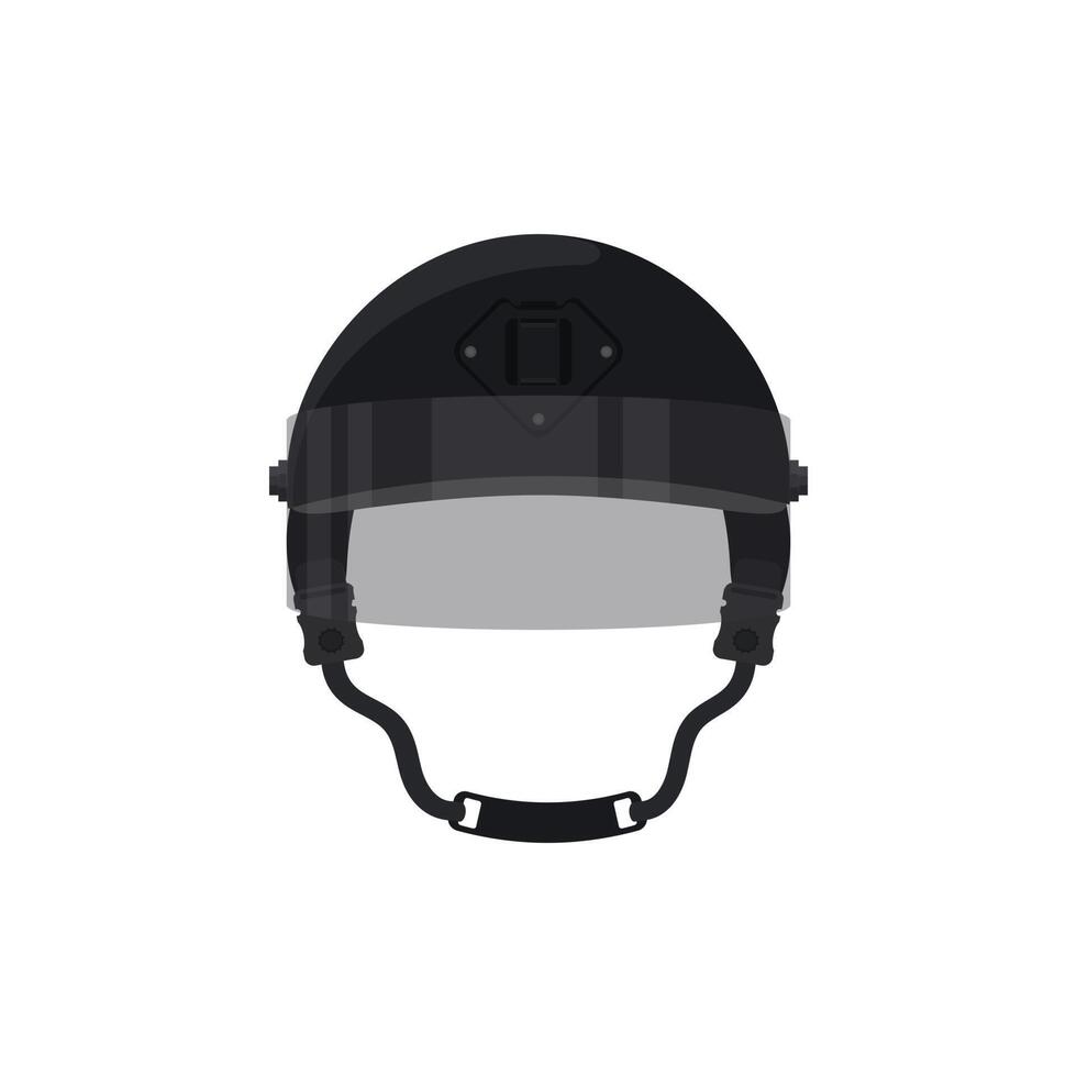 Police helmet with sling on white background vector