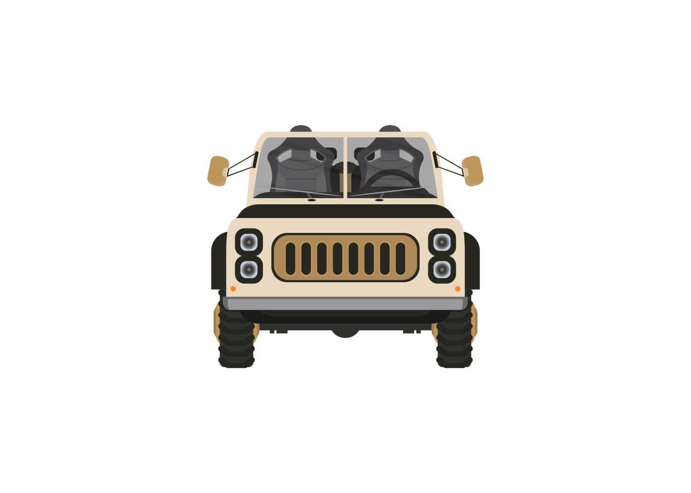 Hunter car illustration in flat style. Vehicle for travel and recreation isolated on white background. vector