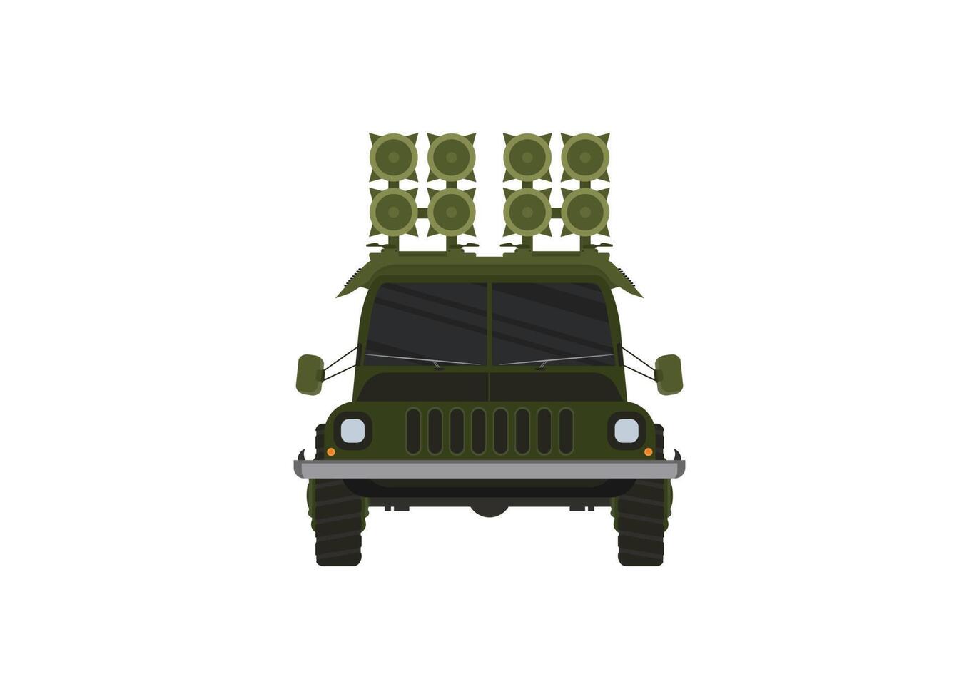 Car front view. Off-road vehicle isolated on color background vector