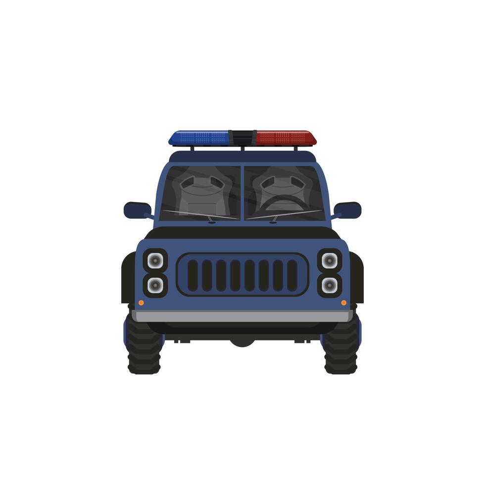 Empty police car illustration, high performance cop auto. illustration vector